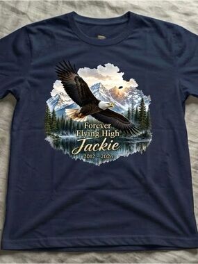Jackie Forever Flying High  T-Shirt |  Bald Eagle Memorial |Wildlife Tribute Tee